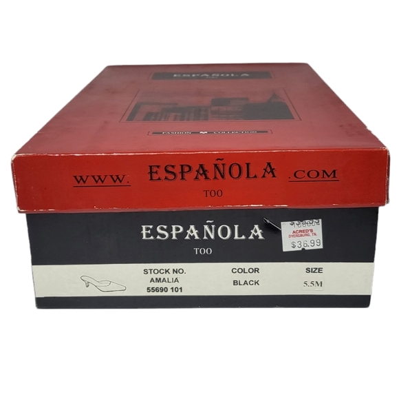 Española Amalia Black Mule Heels - Picture 7 of 7